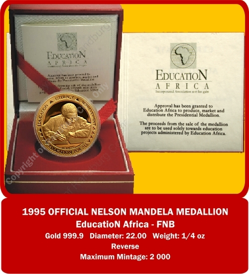 1995_Mandela_Gold_Quarter_oz_FNB_Education_Africa_open_box_rev