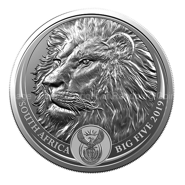2019 1oz R5 Fine Silver Lion Brilliant Unc Big Five Series Coin ob