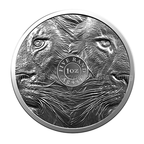 2019 1oz R5 Fine Silver Lion Brilliant Unc Big Five Series Coin rev