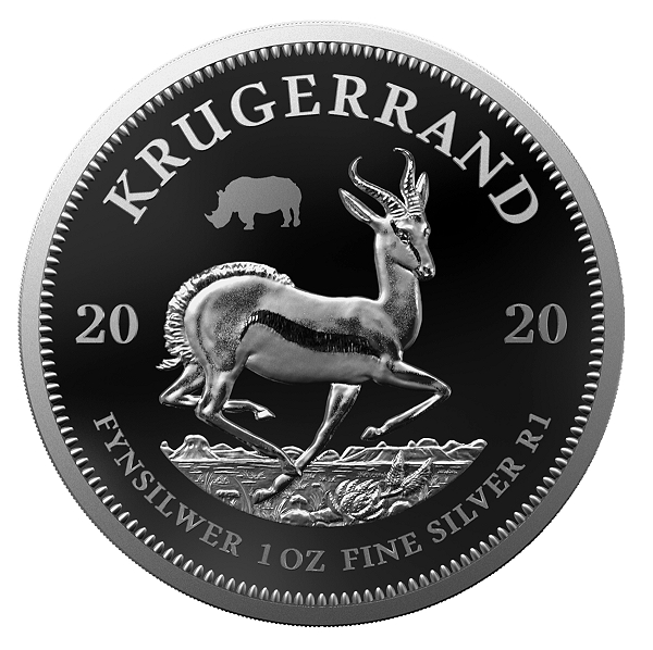 2020 1oz Fine Silver Rhino and 1oz Fine Silver Krugerrand with Mintmark Combination Set Big Five Series KR coin rev