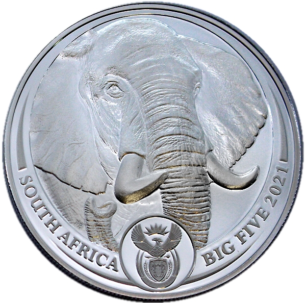 2021 Silver 1oz Elephant Big Five Series II coin ob