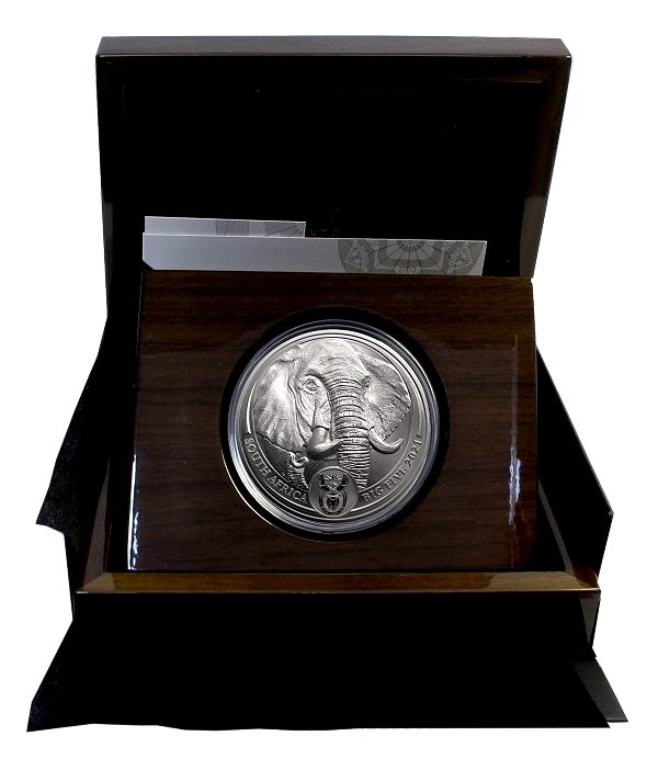 2021 Silver Fine 5oz R5 Africas Big 5 Series II Elephant open box