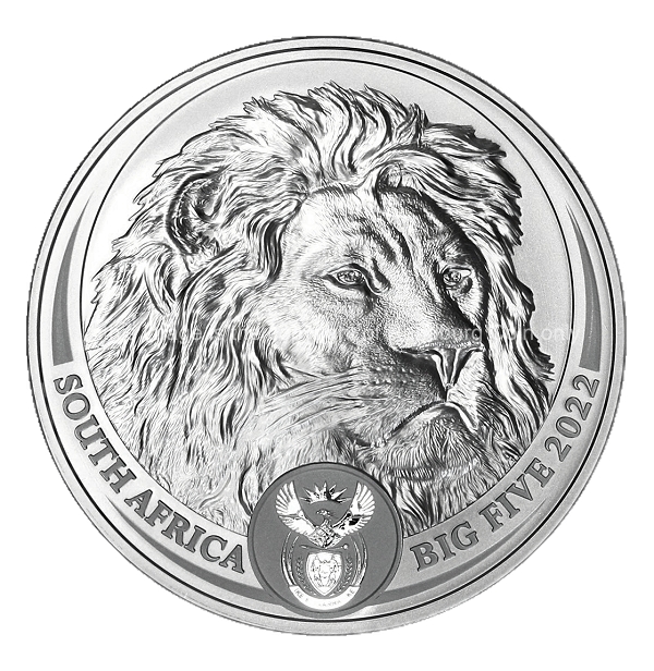 2022 5oz R5 Silver Brilliant Uncirculated Coin Lion SeriesII ob