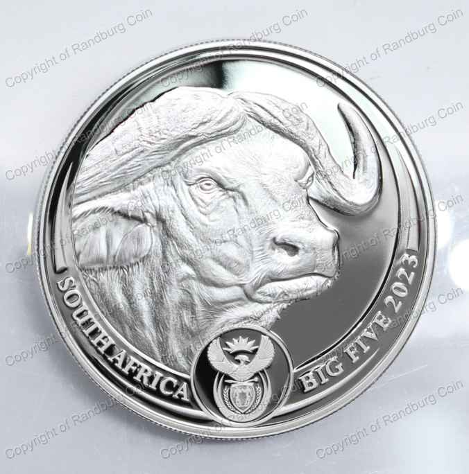 2023_1oz_Fine_Silver_Buffalo_and_1oz_Fine_Silver_Krugerrand_with_Mintmark_Combination_Set_Big_Five_Series_2_Buffalo_Coin_rev