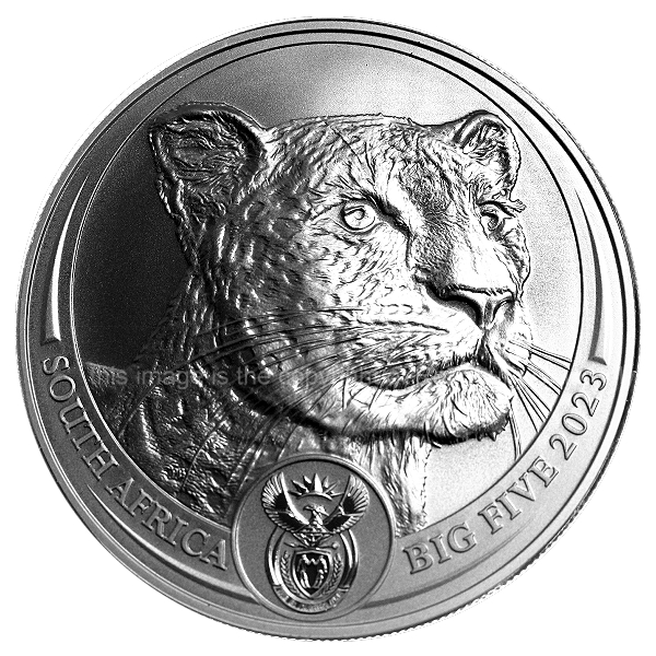 2023 1oz R5 Fine Silver Leopard Brilliant Unc Big Five Series Coin ob