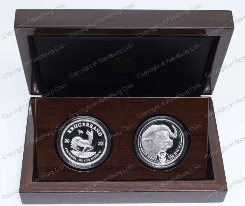 2023_Silver_1oz_KR_Buffalo_Privy_Mark_and_Silver_1oz_Buffalo_Big_Five_Series_2_coin_Combination_Set_open_case_rev