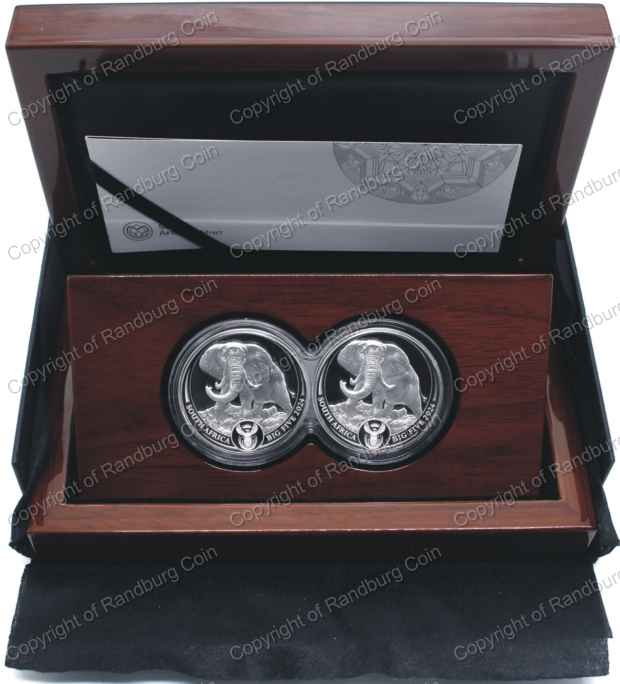 2024_Twin_1oz_Fine_Silver_Proof_R5_Big_Five_Series_III_Elephant_Coin_Set_open_box_ob