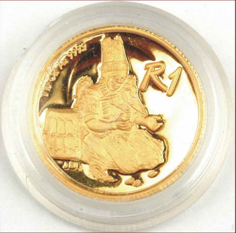 2001_Gold_One_Tenth_Cultural_Sotho_Coin_rev