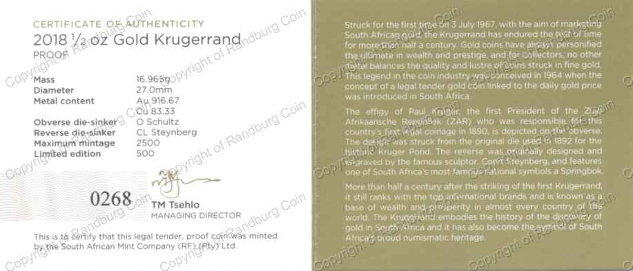 2018_Half_oz_Proof_Gold_Krugerrand_Cert_rev