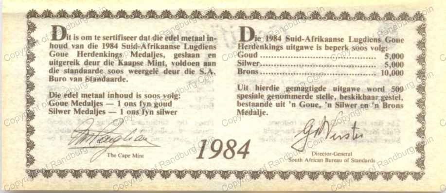 1984_SAA_50th_Anniv_AgBr_Medallions_Cert_Afrjpg