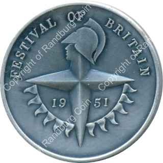 GB 1951 Festival of Britain silver medallion ob