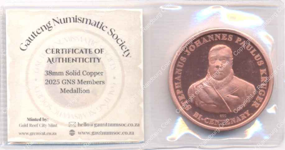 Gauteng_Numismatic_Society_Membership_Copper_2025_Kruger_Bi-Centenary_Medallion_ob