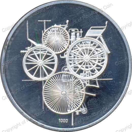 Germany 1986 Daimler Benz 100 Jahre Automobil Silver medallion revn