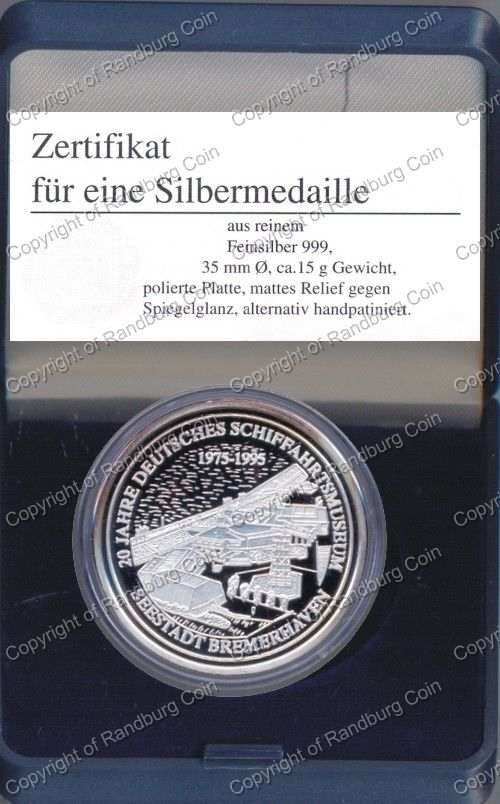 Germany_1995_Pure_Silver_Medallion_20yr_Maritime_Museum_Box_ob
