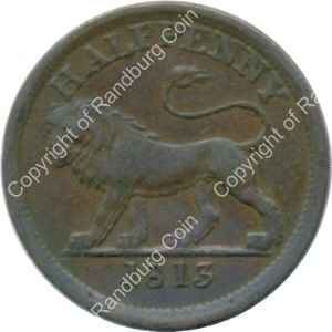 Great Britain 1813 Half penny lion token rev