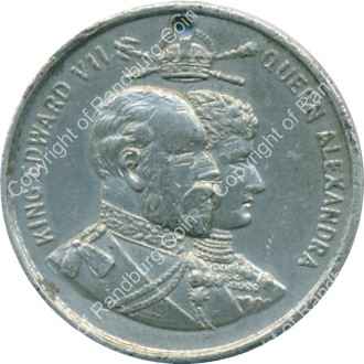 Great Britain 1902 Coronation of King Edward vii lead medallion ob
