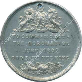 Great Britain 1902 Coronation of King Edward vii lead medallion rev