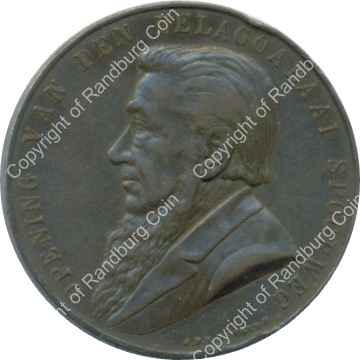 SA 1895 Delagoa Bay Railways opening dbl flanged wheel Medallion ob