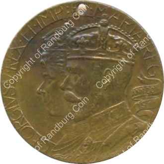 SA 1911 Natal souvenir of coronation George V medallion ob