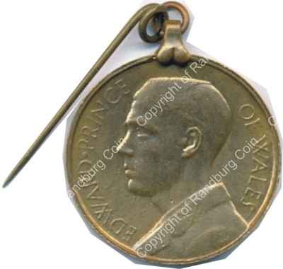 SA 1925 Prince Edward medallion with lapel pin ob