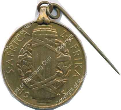 SA 1925 Prince Edward medallion with lapel pin rev
