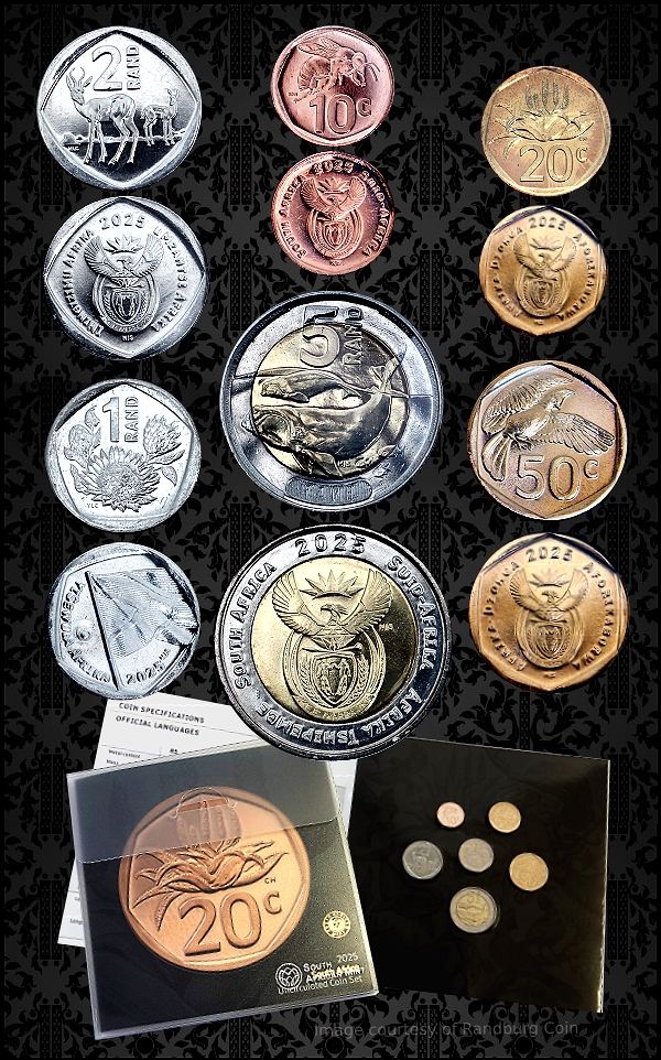 2025 SA Uncirculated 10c 20c 50c R1 R2 R5 Coin Set a