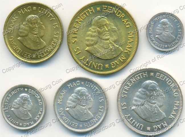 SA 1961 Unc 6 coin set ob