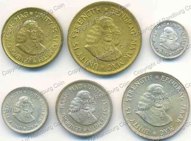 SA 1962 Unc 6 coin set ob