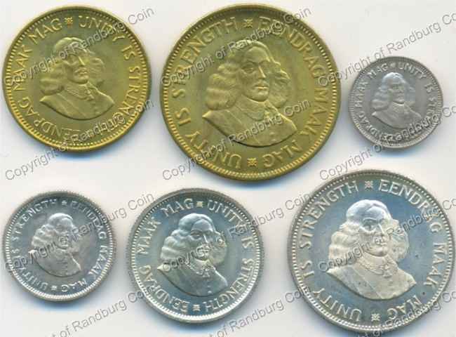 SA 1964 Unc 6 coin set ob