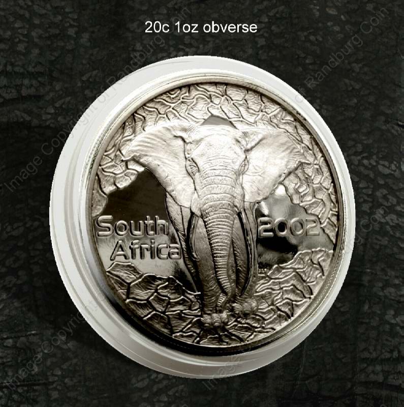 2004_SA_Silver_1oz_20c_Big_Five_X5_Coin_Set_in_Hide_Wallet_Elephant_2002_ob