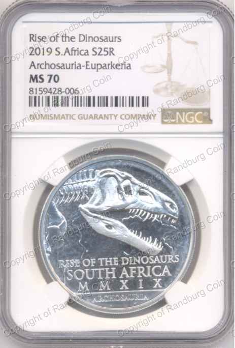 2019_1oz_Fine_Silver_R25_Archosauria_Dinosaurs_Natura_MS70_obn