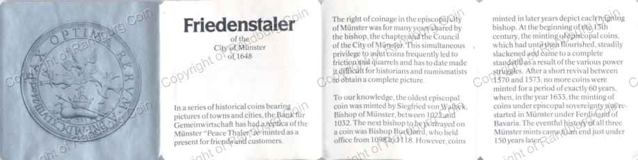 1981_Replica_1648_Münster_Friedenstaler_500_Silver_Cert_ob