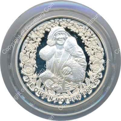 Australia 2002 Silver proof 5 Dollar Queen Mother coin rev