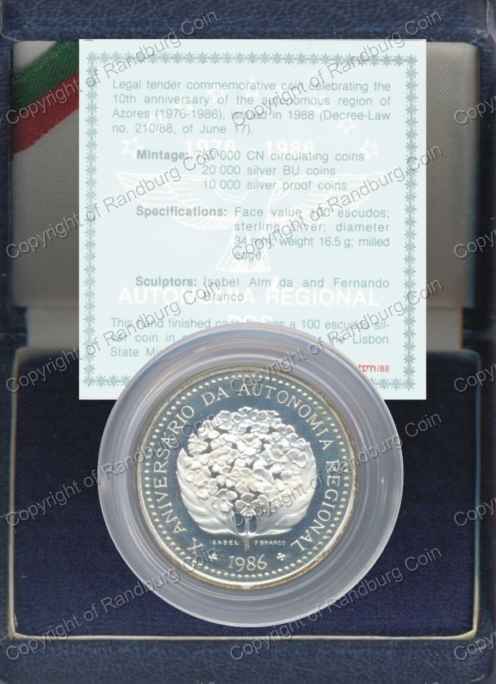 Azores_1986_Silver_Proof_100 Escudos_Box_rev