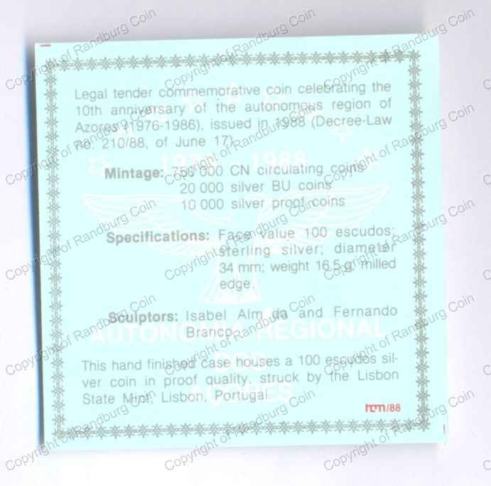 Azores_1986_Silver_Proof_100 Escudos_Cert_ob