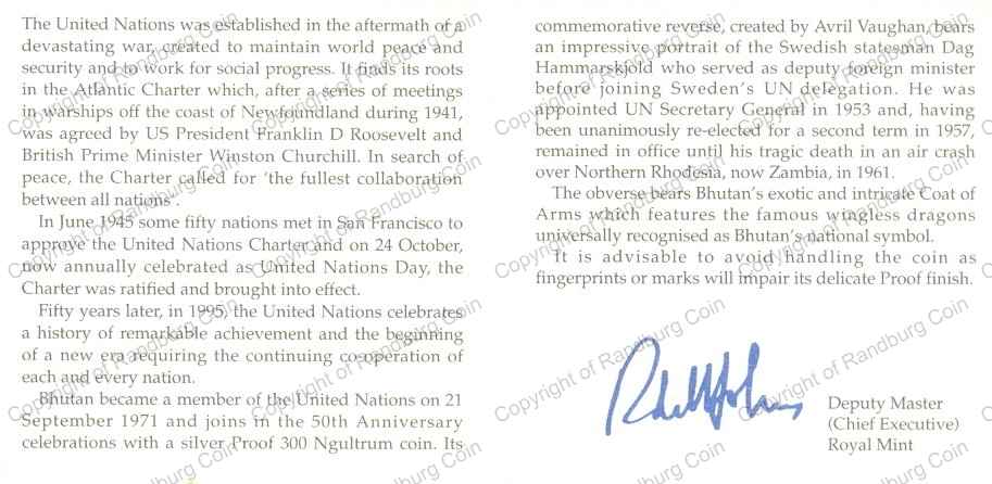 Bhutan_1995_silver_300_Ngultrum_50th_anniv_UN_cert_rev.jpg