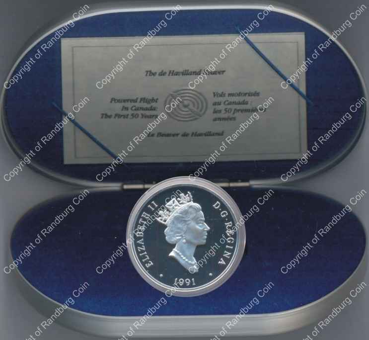 Canada_1991_Silver_20_Dollar_Beaver_de_Havilland_Box_ob