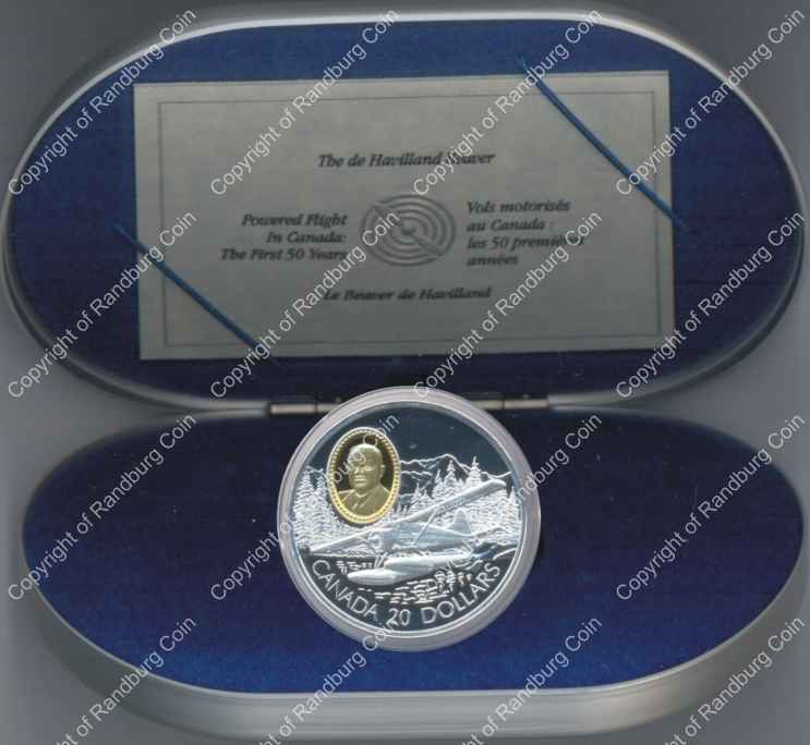 Canada_1991_Silver_20_Dollar_Beaver_de_Havilland_Box_rev