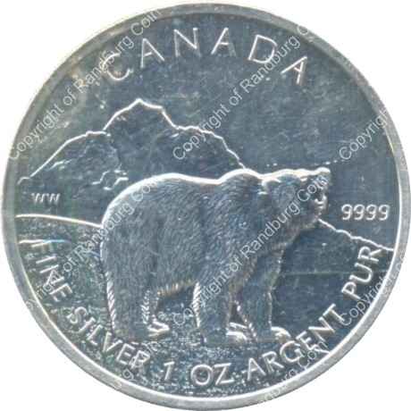 Canada_2011_Silver_5_Dollar_Grizzly_Bear_rev