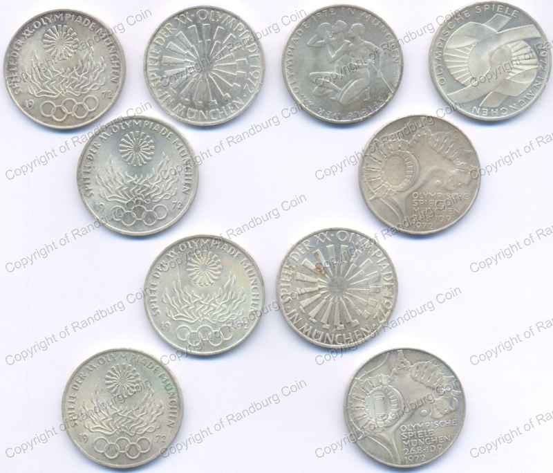 Germany_Federal_Republic_1972_Olympics_Silver_10_Mark_Coins_Set_rev