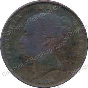 Great Britain 1854 copper penny obn