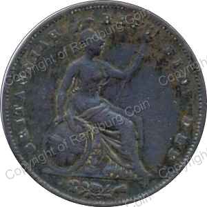 Great Britain 1854 copper penny revn