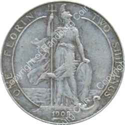 Great Britain 1908 Silver Florin rev
