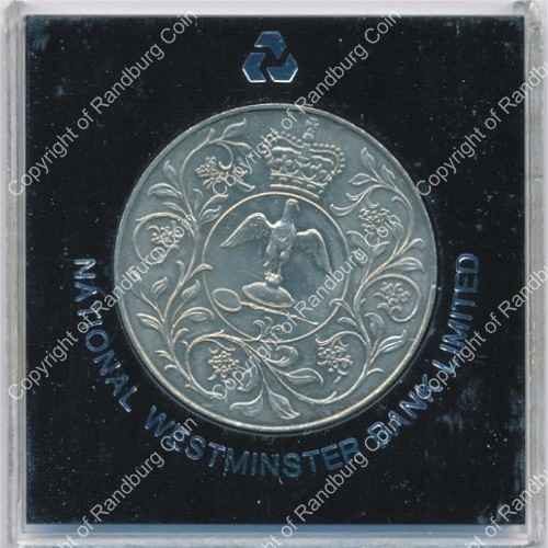 Great Britain 1977 Silver Jubilee 25 New pence in perspex rev