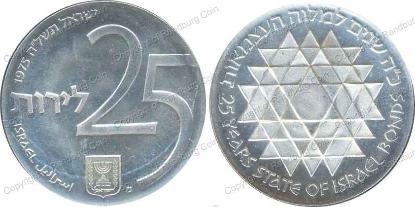 Israel_1975_Silver_PF_25_Lirot_Independence_Day_Israel_Bonds_both