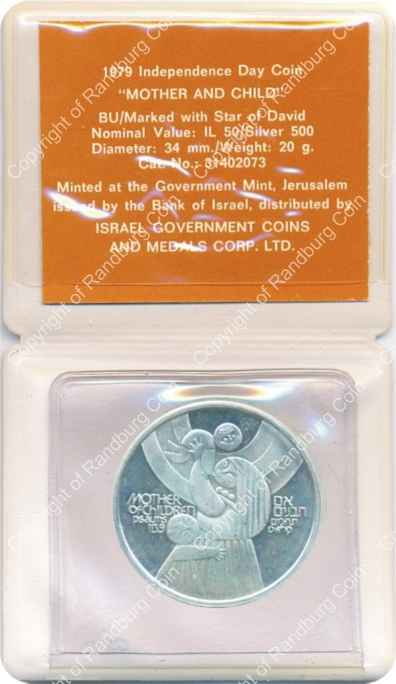 Israel 1979 Silver BU 50 Lirot inrev