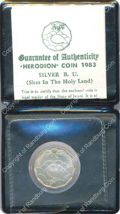 Israel 1983 silver Half Sheqel BU Herodion inrev