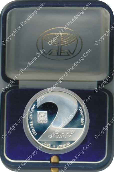 Israel 1983 silver Proof 2 Sheqalim Independence Day inob