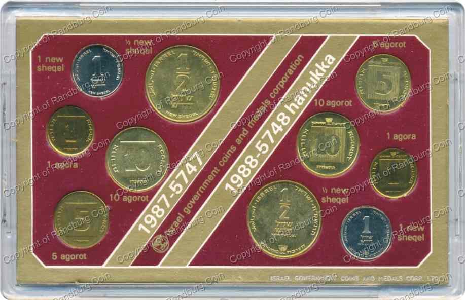 Israel 1987 88 Unc Hanukka Coin Sets ob