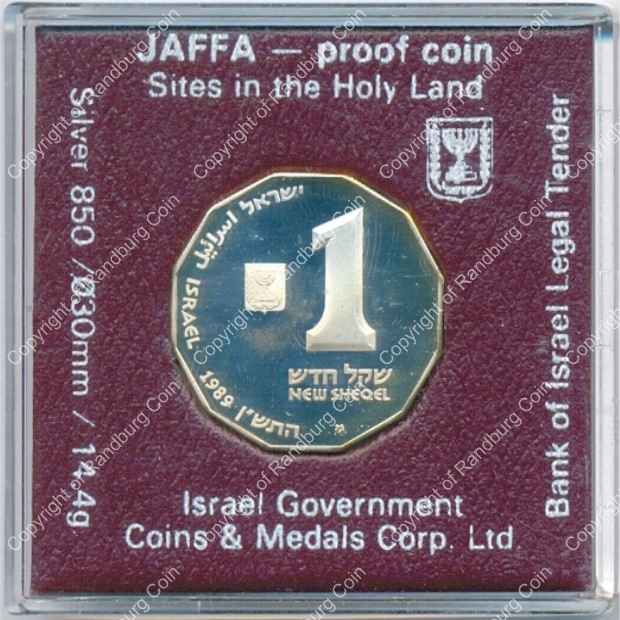 Israel 1989 silver 1 New Sheqel Proof Jaffa ob
